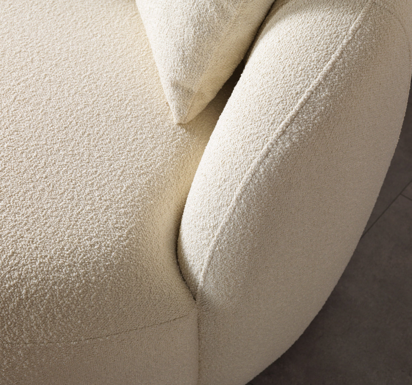 Bonita Ivory Boucle Round Sofa  71"