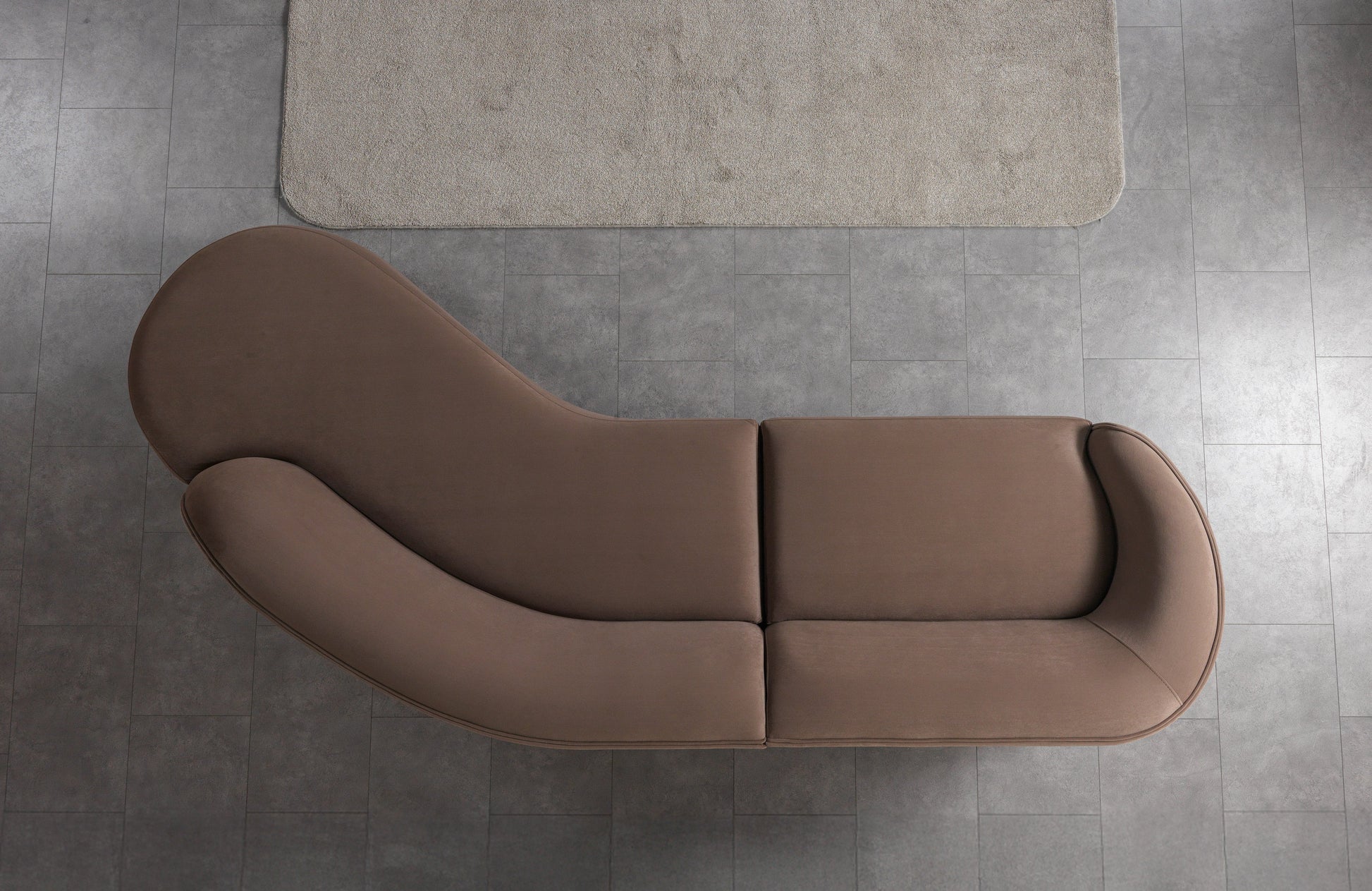 Cloe Coffee Velvet Curved 134" RAF Sectional