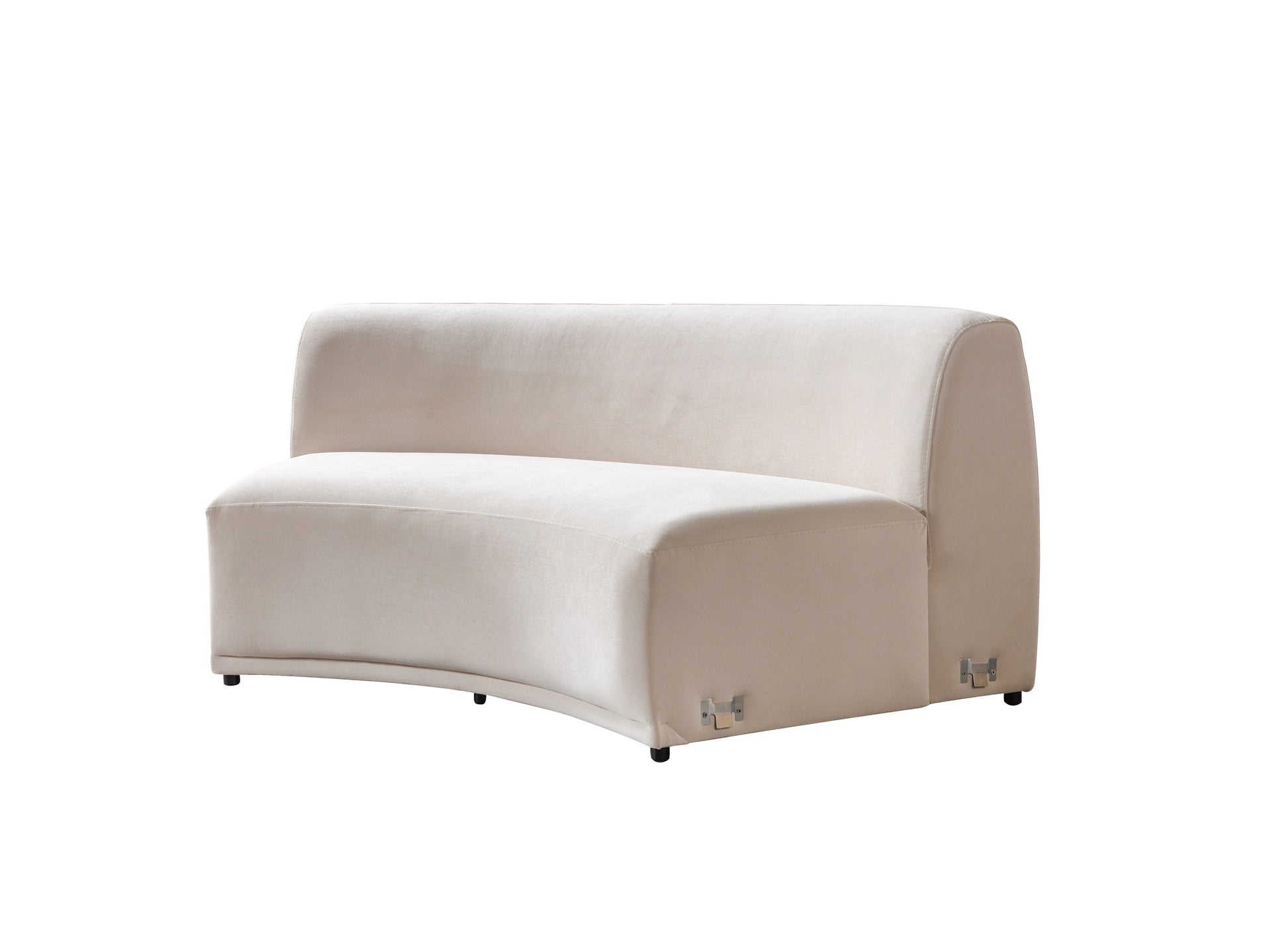 Bonita Ivory Velvet 3-Piece Curved 138" Sectional