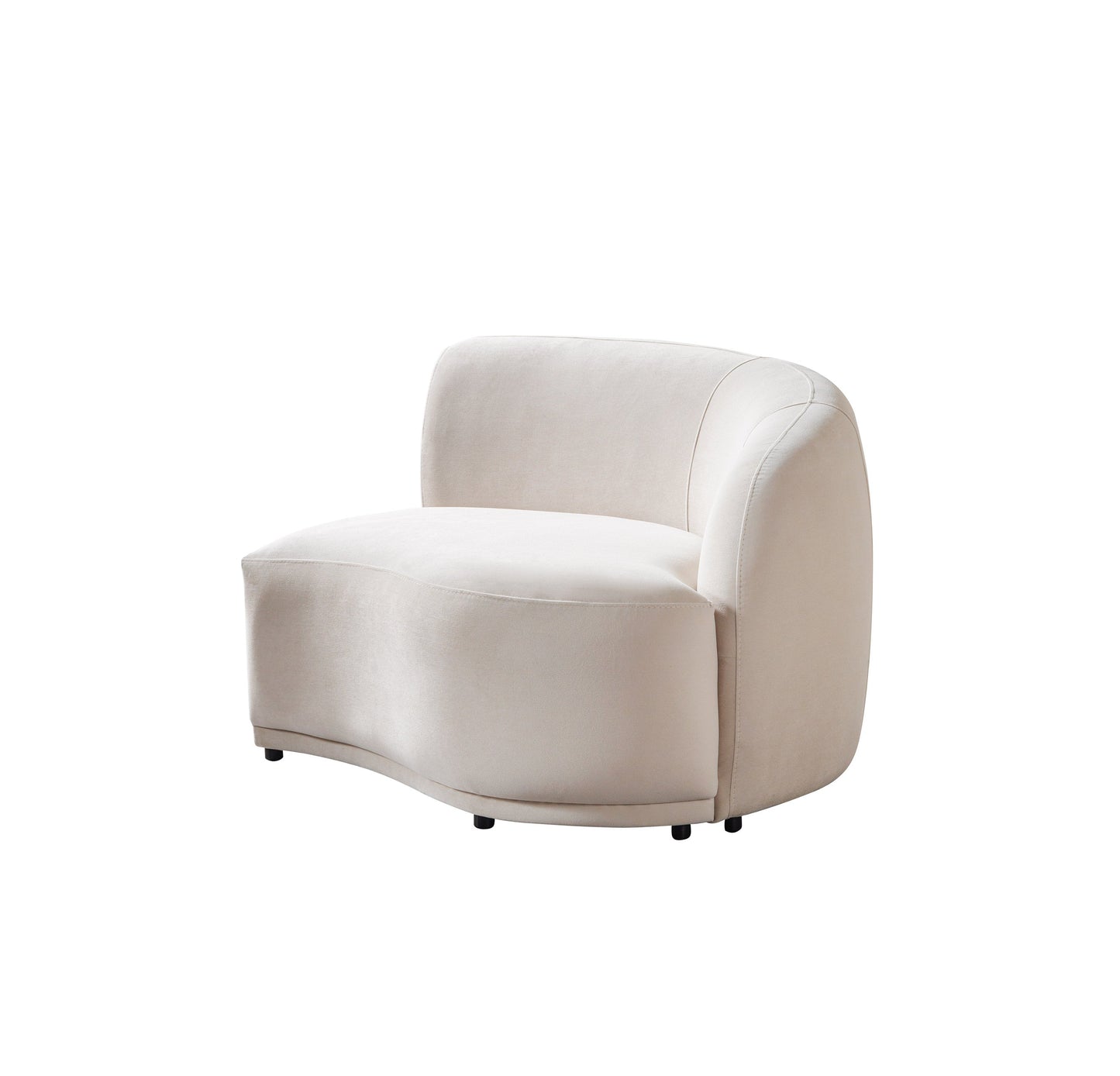 Bonita Ivory Velvet 3-Piece Curved 138" Sectional