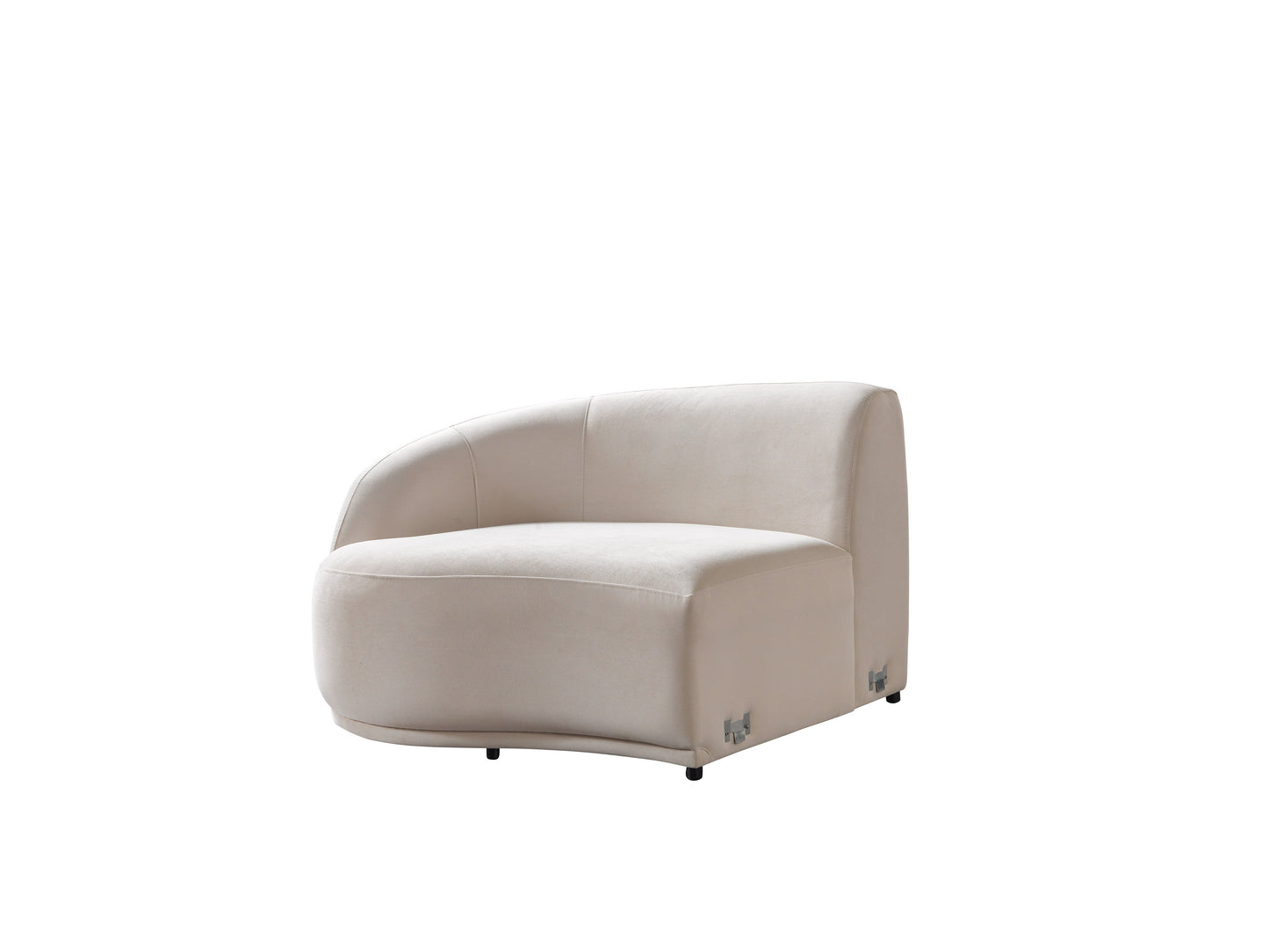 Bonita Ivory Velvet 3-Piece Curved 138" Sectional