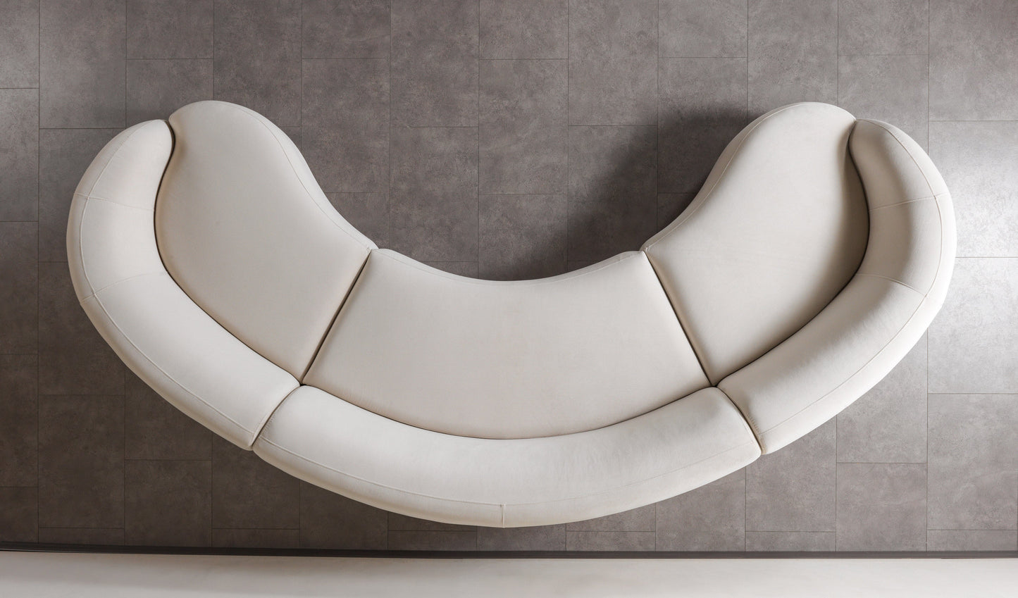 Bonita Ivory Velvet 3-Piece Curved 138" Sectional