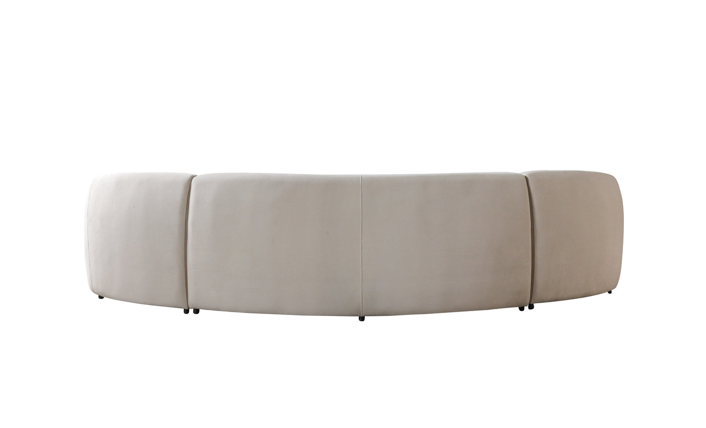 Bonita Ivory Velvet 3-Piece Curved 138" Sectional