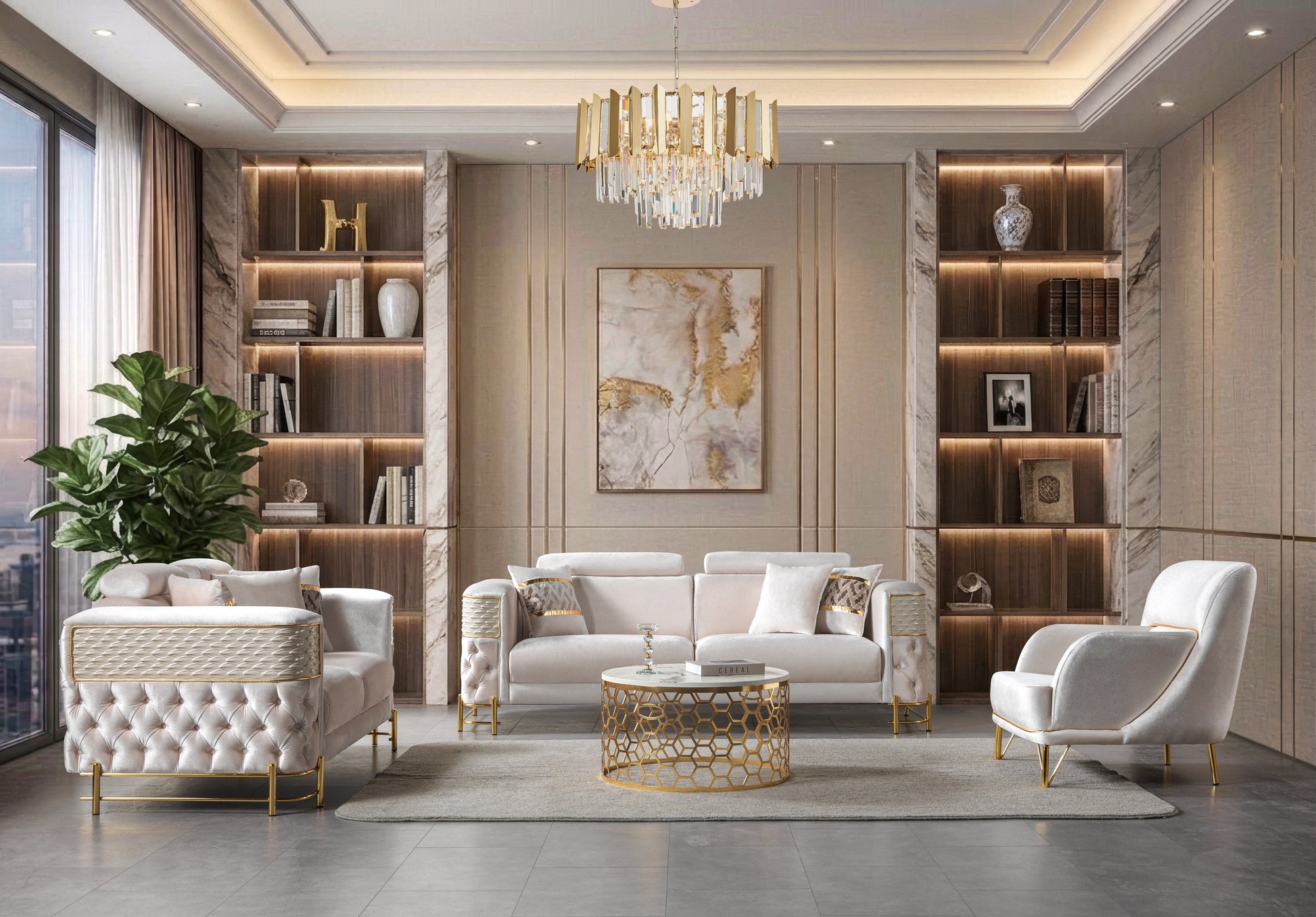 Fabiana Ivory Velvet Chair