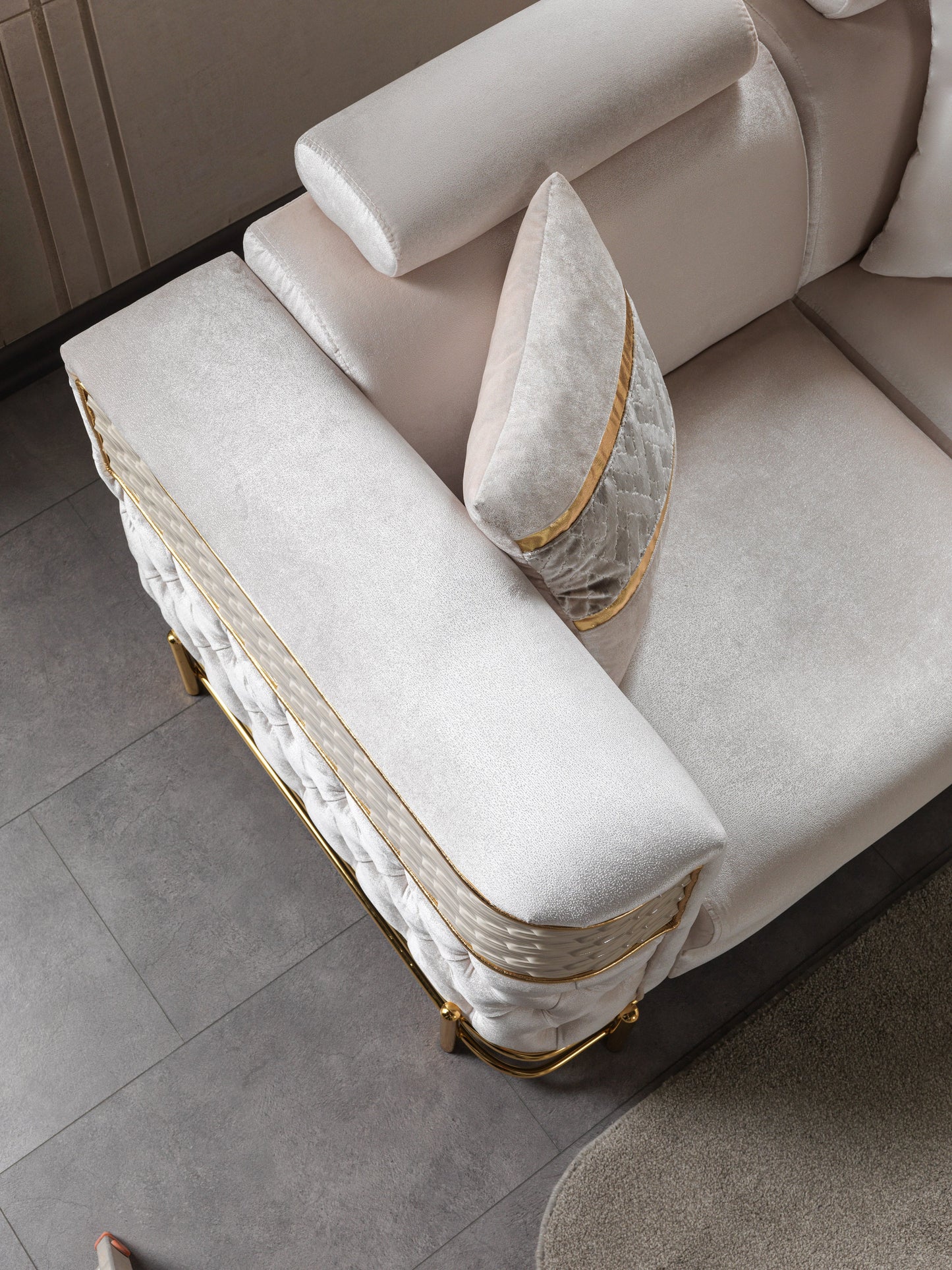 Fabiana Ivory Velvet Sofa & Loveseat