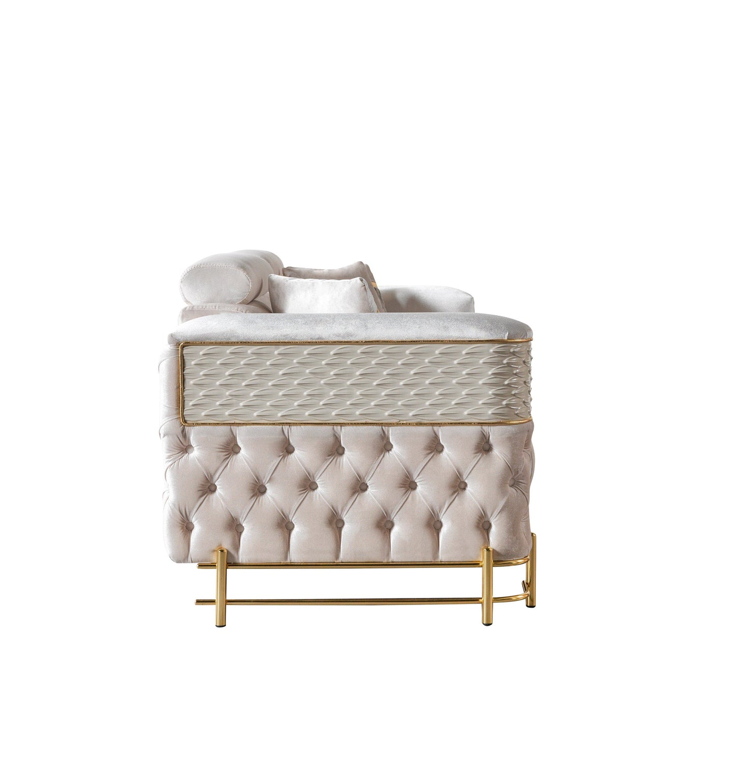 Fabiana Ivory Velvet Loveseat