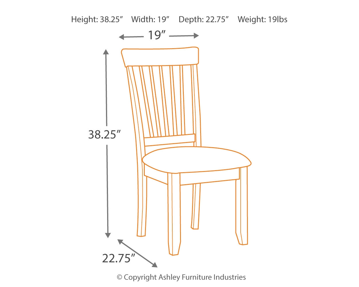 Berringer 2-Piece Dining Room Chair in Rustic Brown