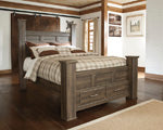 Juararo Dark Brown Queen Poster Storage Footboard