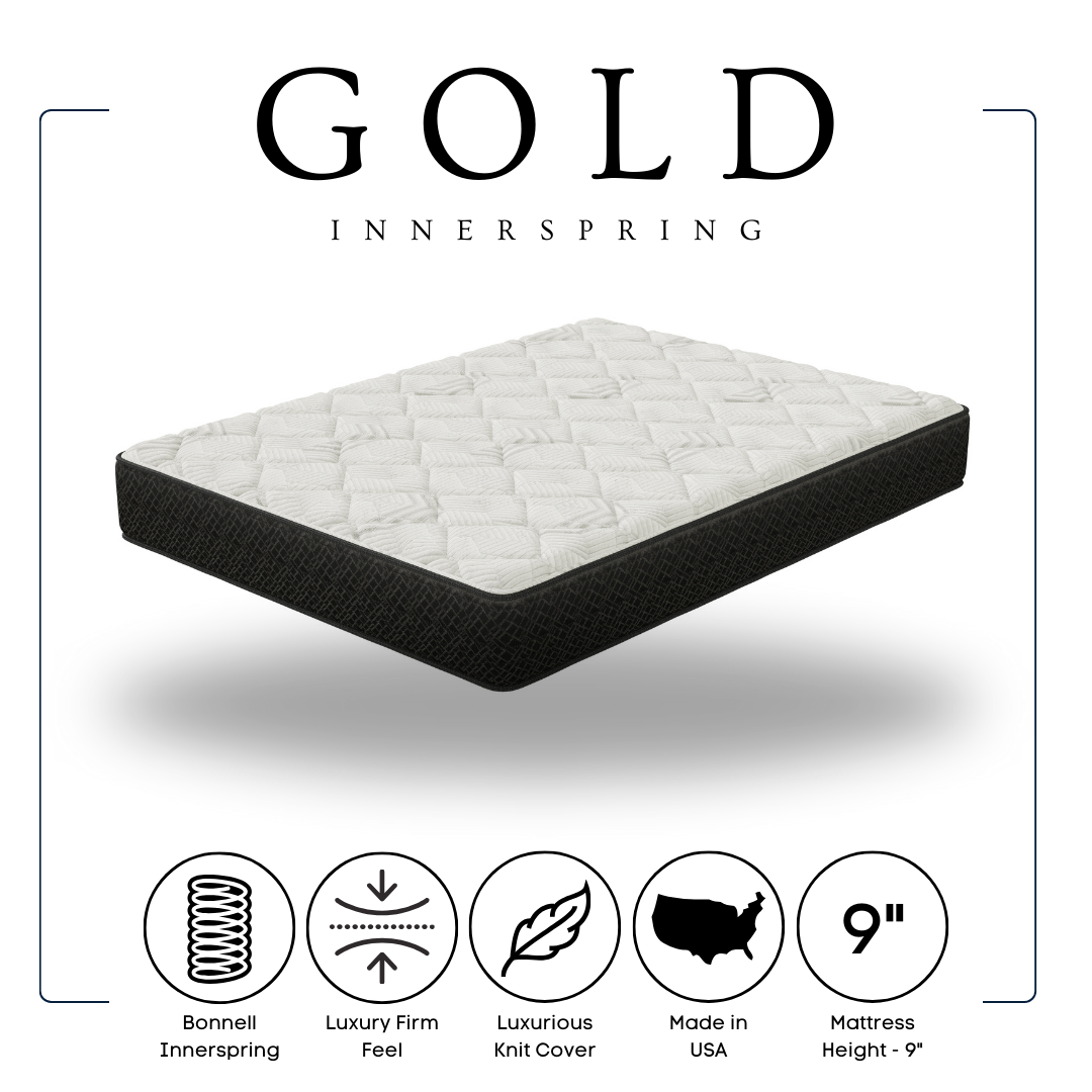 GOLD - 9" Inner Spring - Twin, Full, Queen, King
