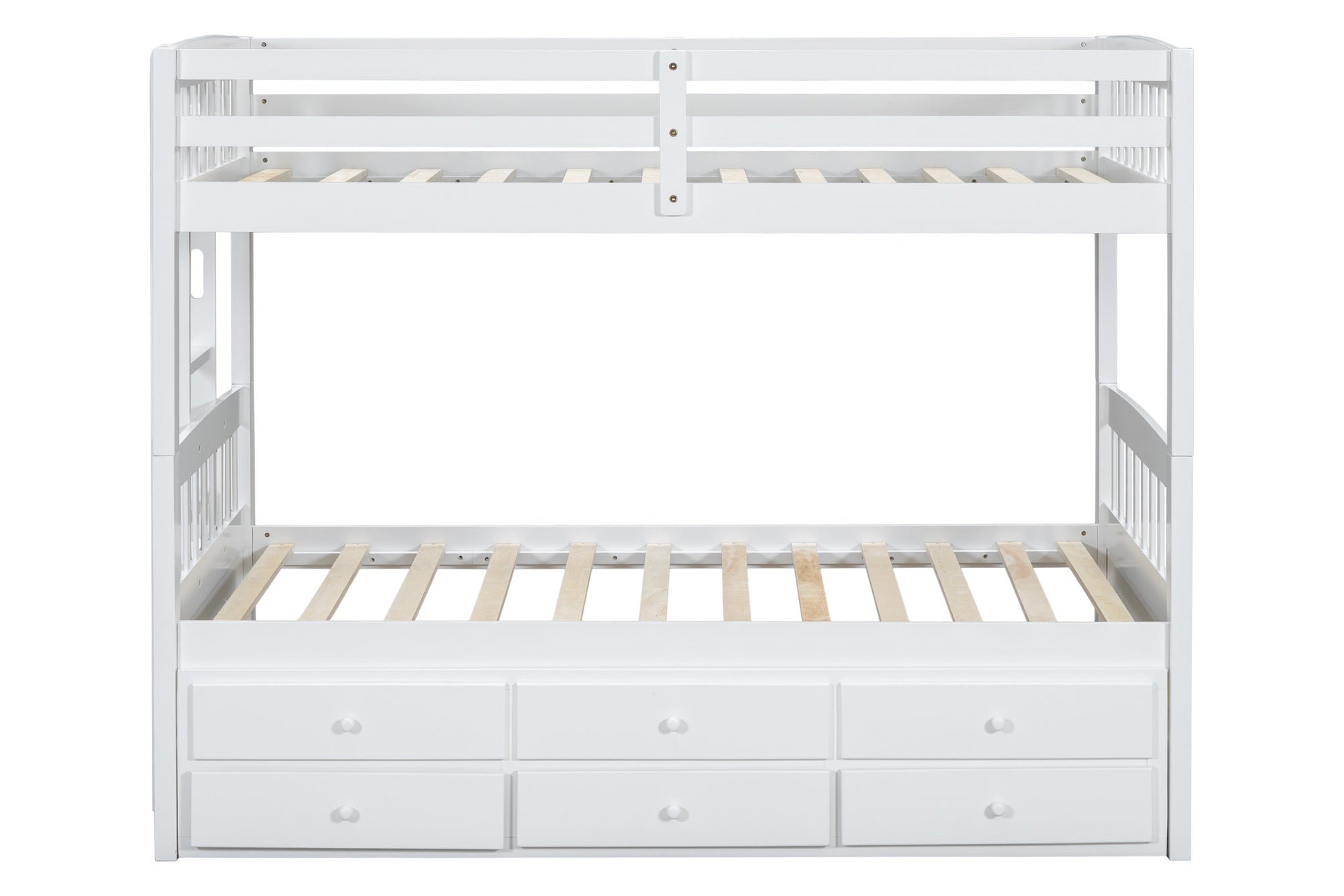 BB41 TWIN/TWIN Bunk Bed w/Twin Trundle + 3 Drawers White