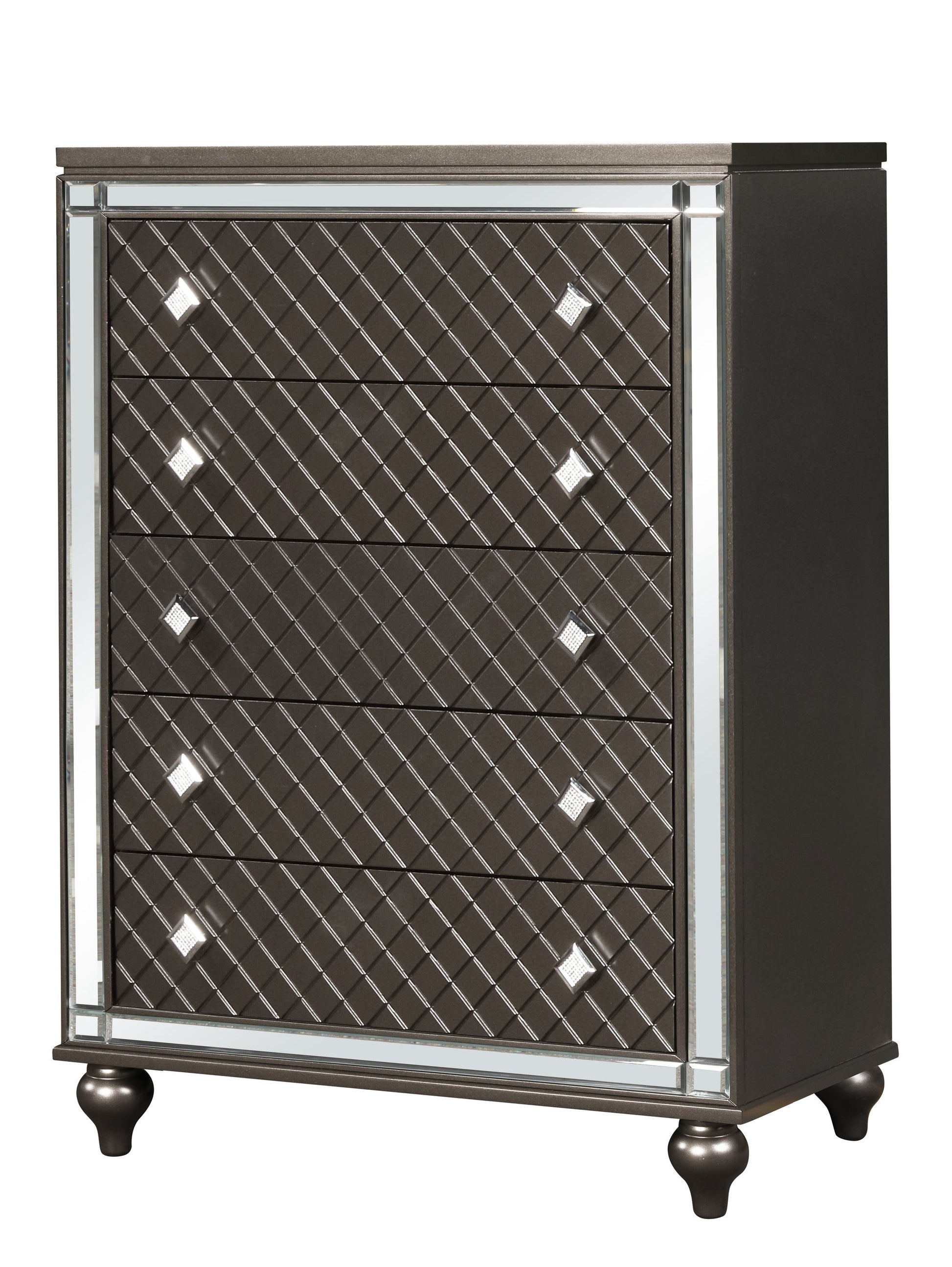 Stars Charcoal - 5PC Bedroom Set Queen, King