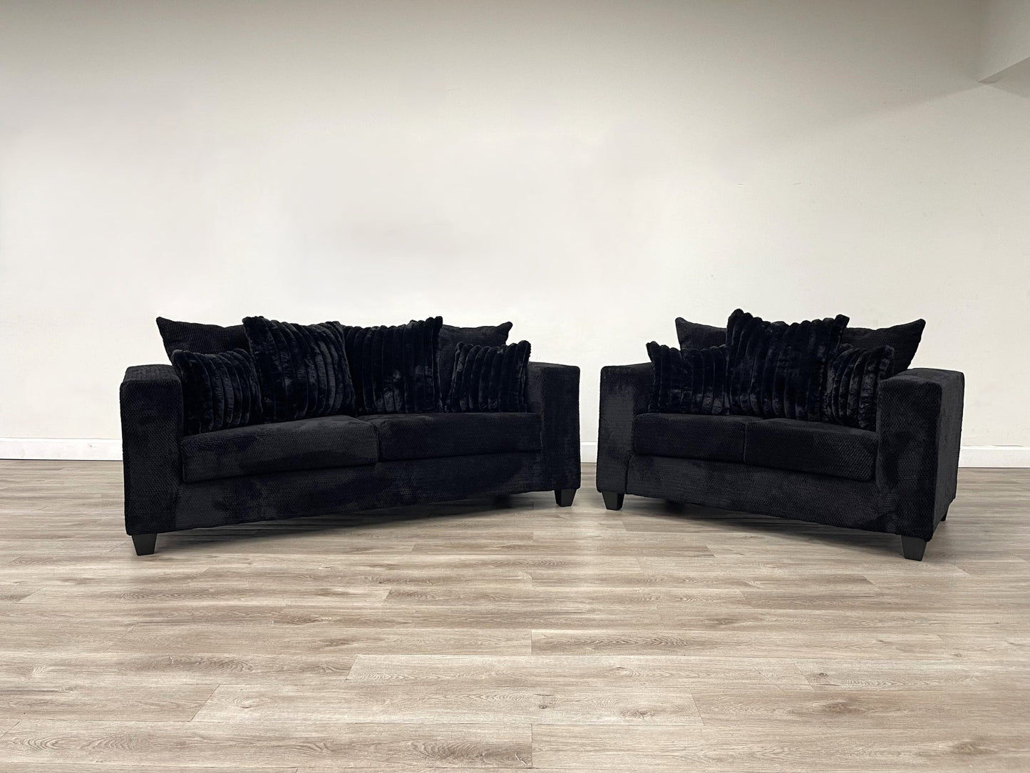 410-2PC-BLACK Sofa & Loveseat Set