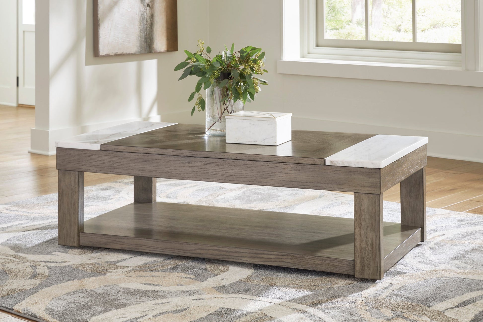 T854-9 Lift Top Cocktail Table  (MARBLE TOP)