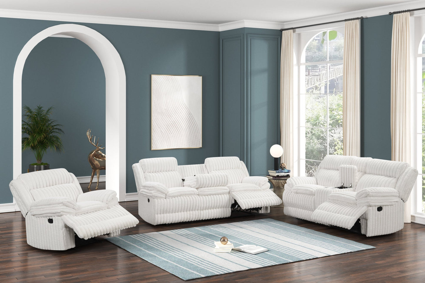 Heaven - White 2pc Reclining Set