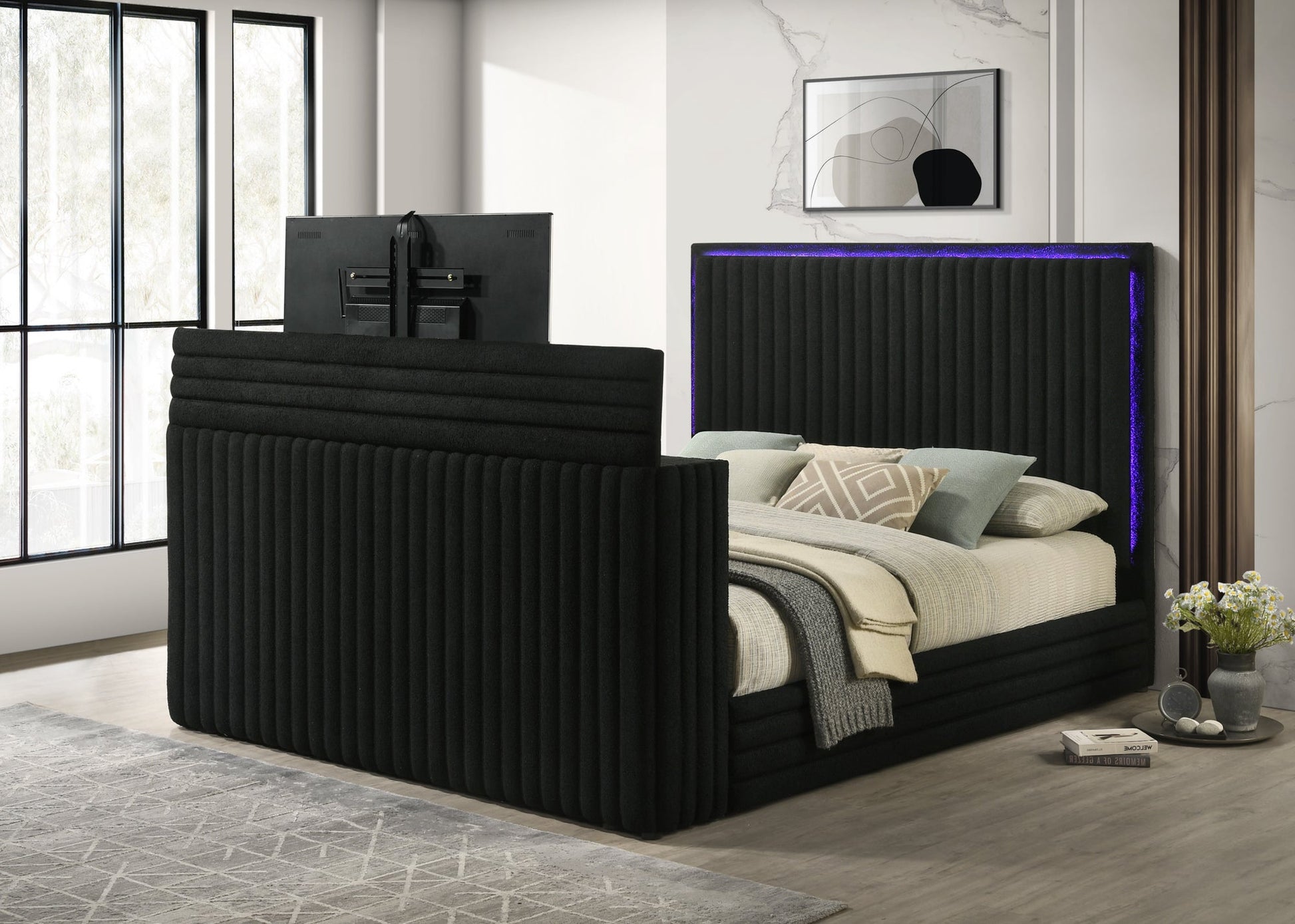 Villa Black Platform Bed - Queen ONLY
