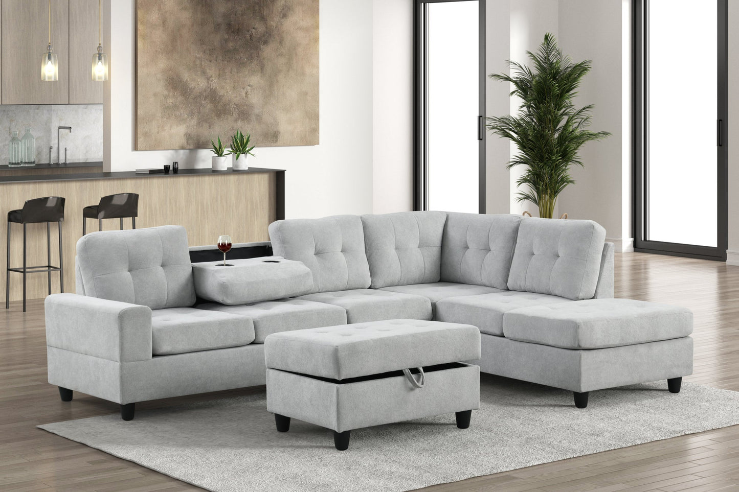 41Heights Reversible Sectional + Ottoman