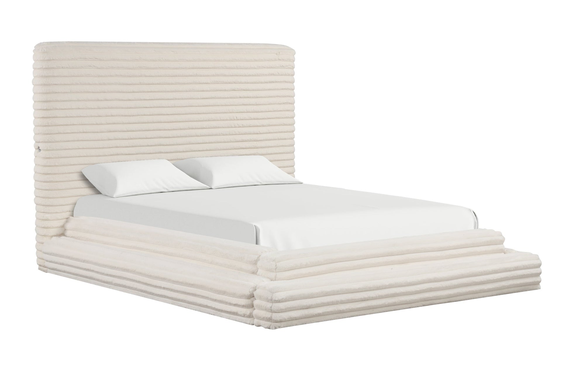 Mariah Beige Platform Bed - Queen, King