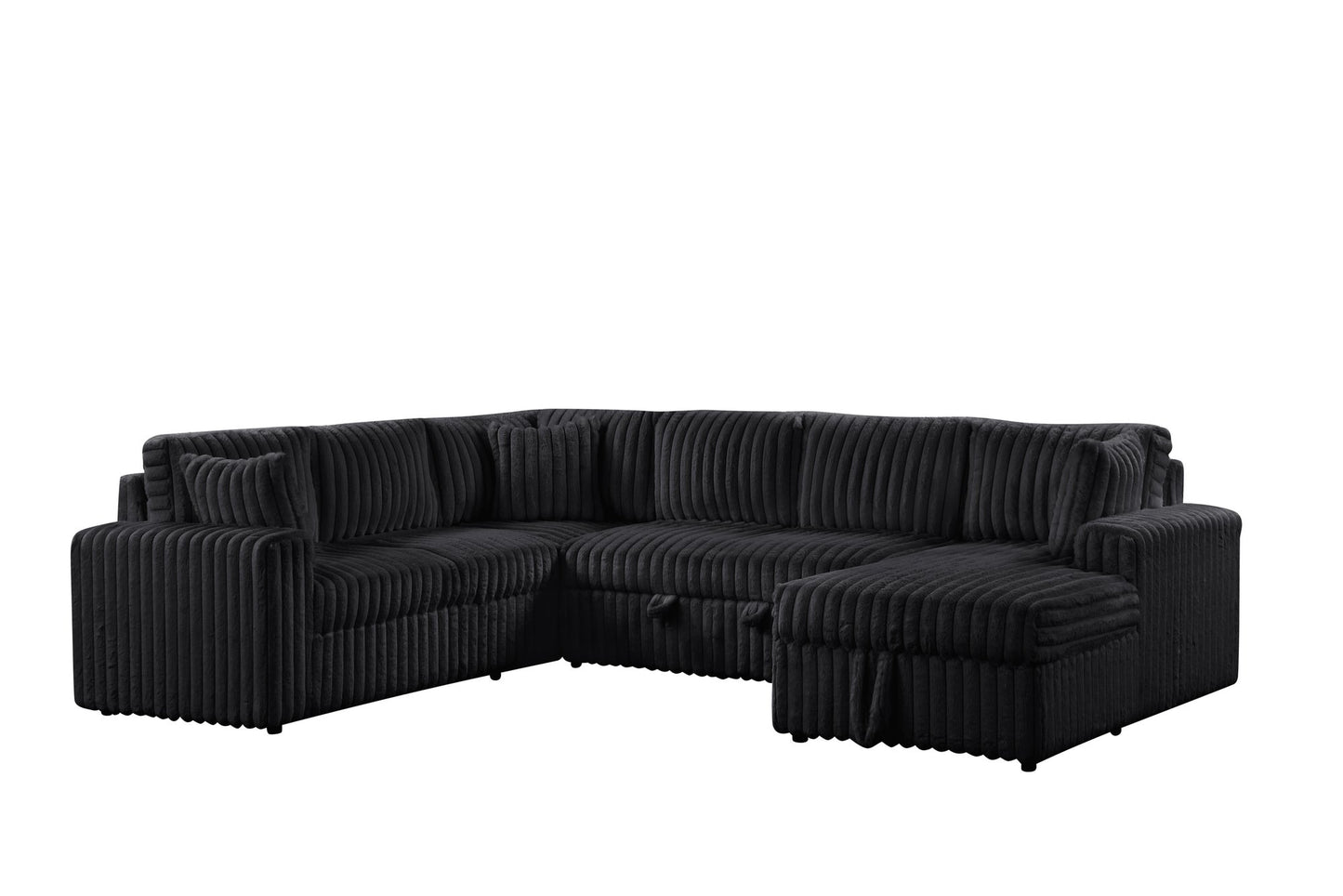 Forever Black Sectional With Pull-Out Bed