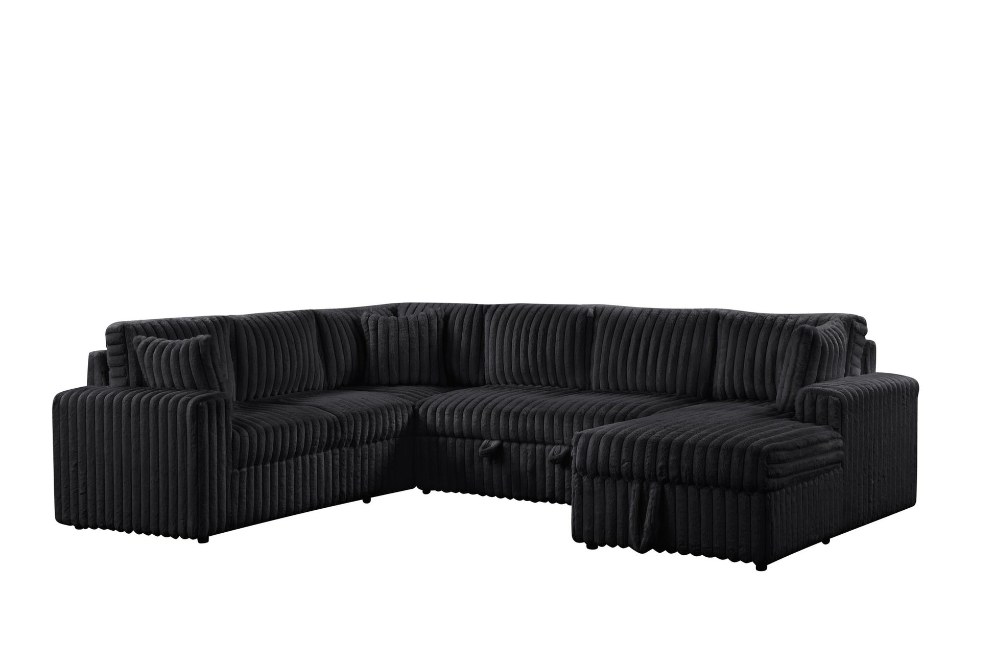 Forever Black Sectional With Pull-Out Bed