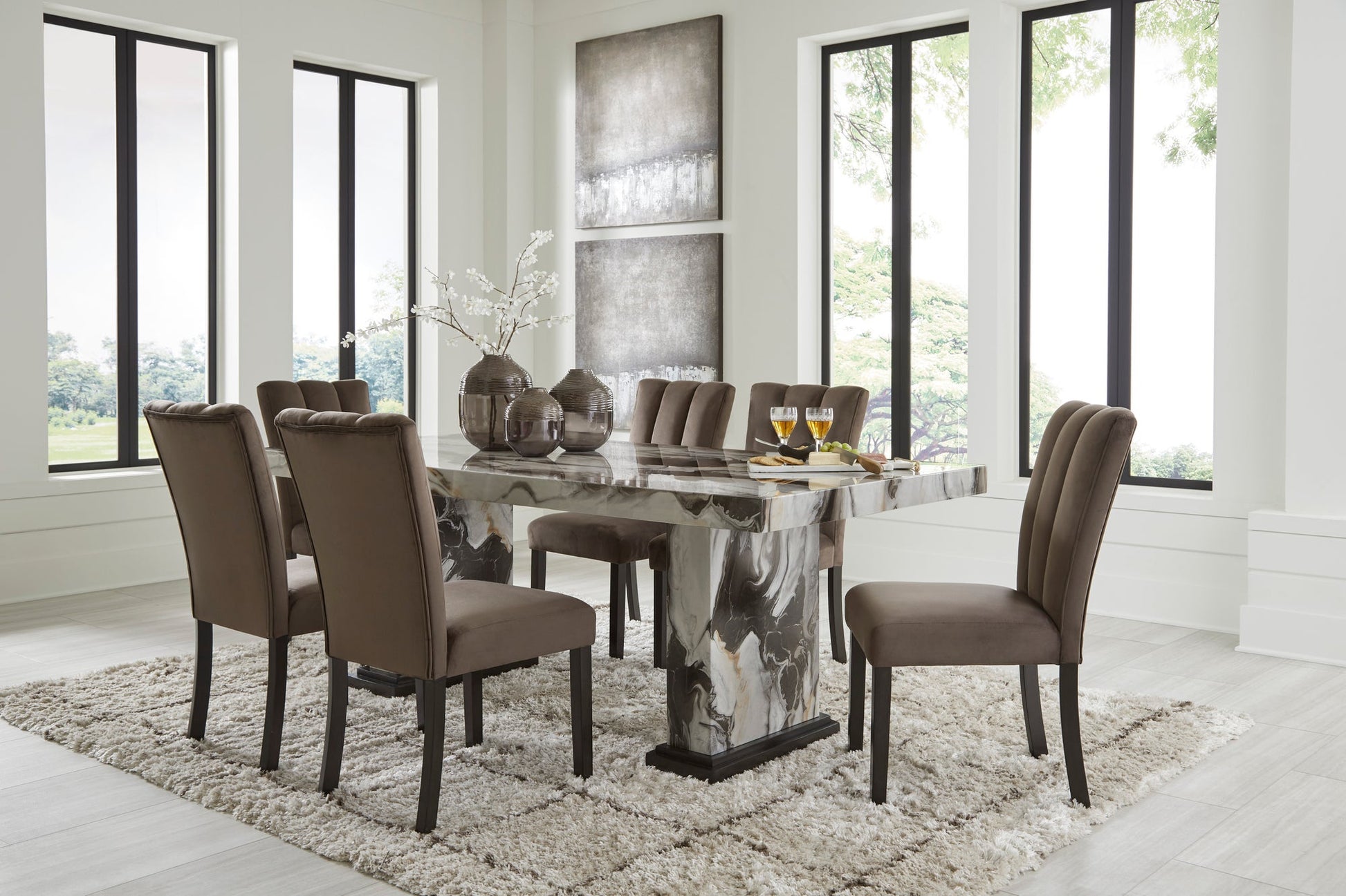 Ashley D581-26 Table and 6 Chairs Set