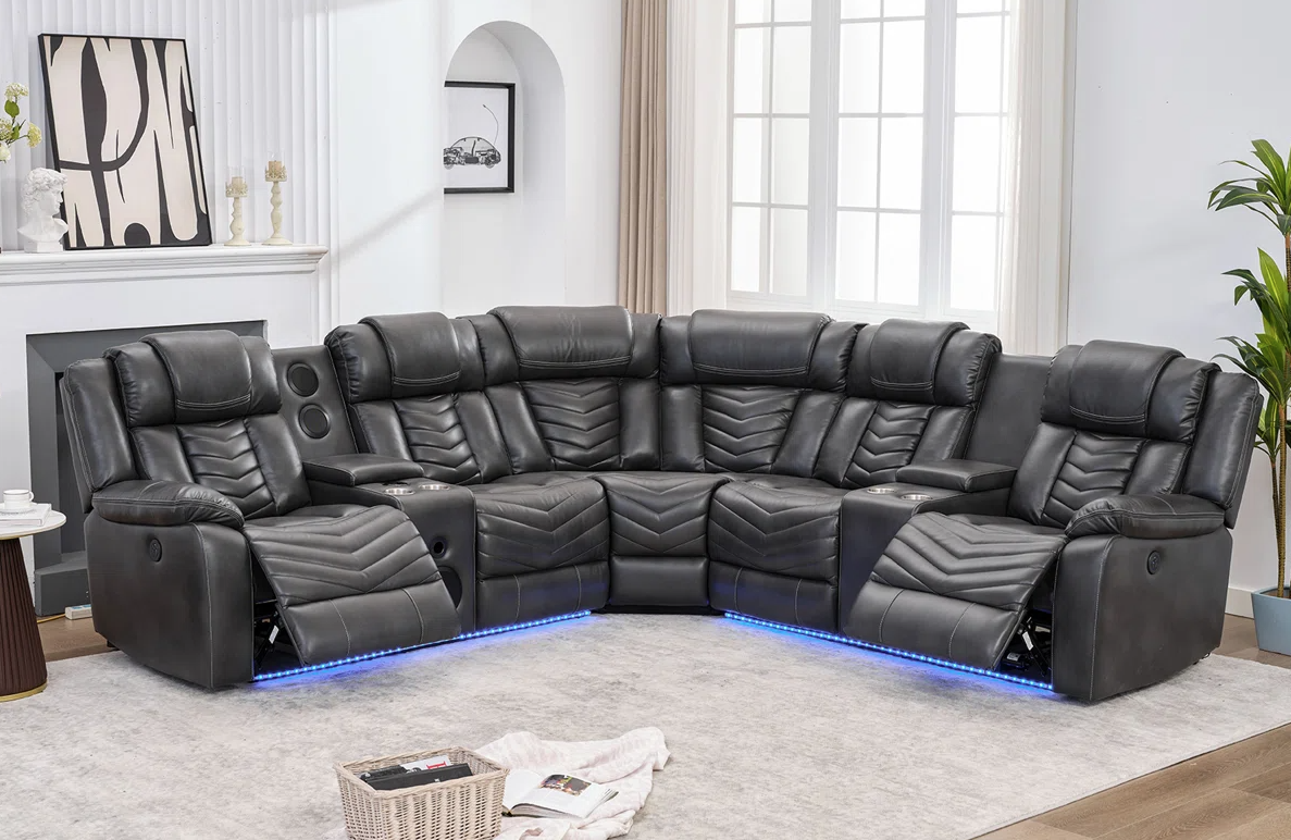 ACE28 Gray Reclining Sectional **NEW ARRIVAL**