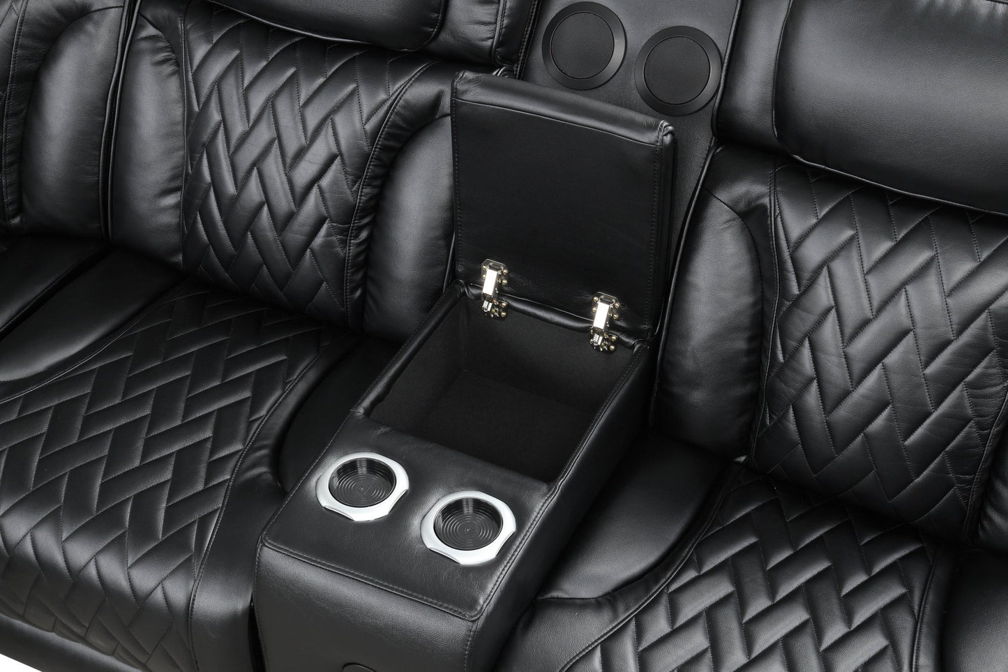 Barcelona Black Power Reclining Sectional (Power Headrests)