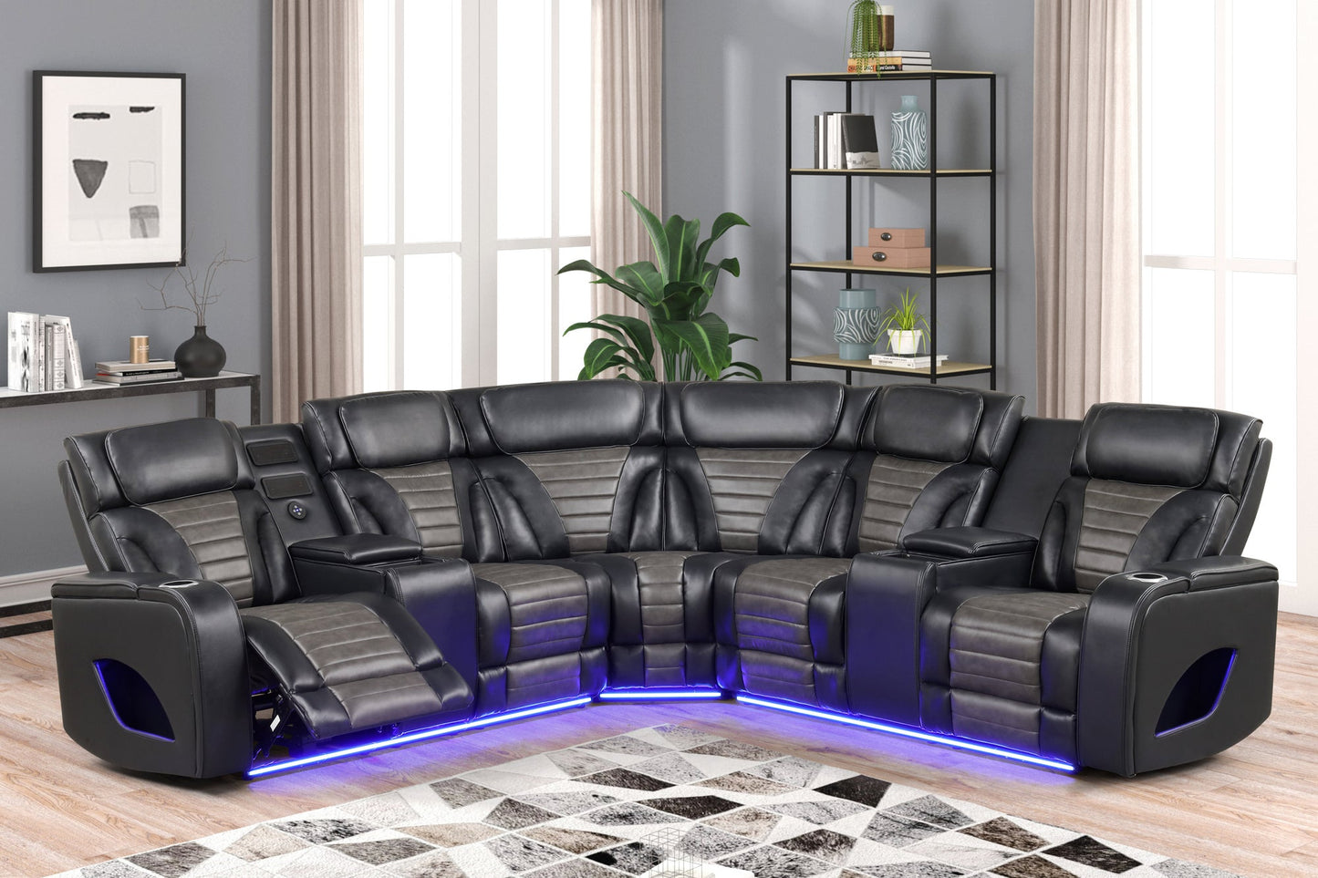 IBIZA POWER/POWER  Black Reclining Sectional **NEW ARRIVAL**