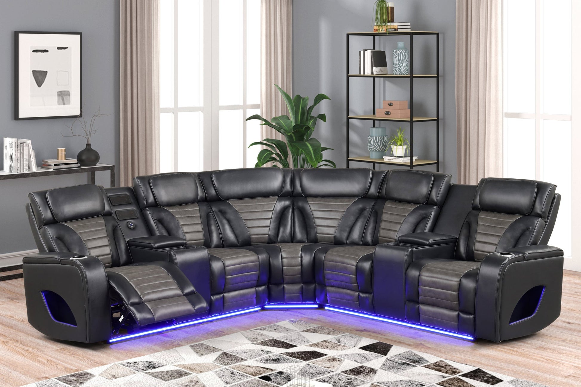 IBIZA POWER/POWER  Black Reclining Sectional **NEW ARRIVAL**
