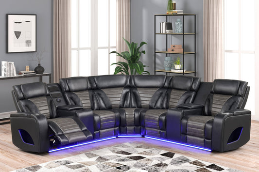IBIZA POWER/POWER  Black Reclining Sectional **NEW ARRIVAL**
