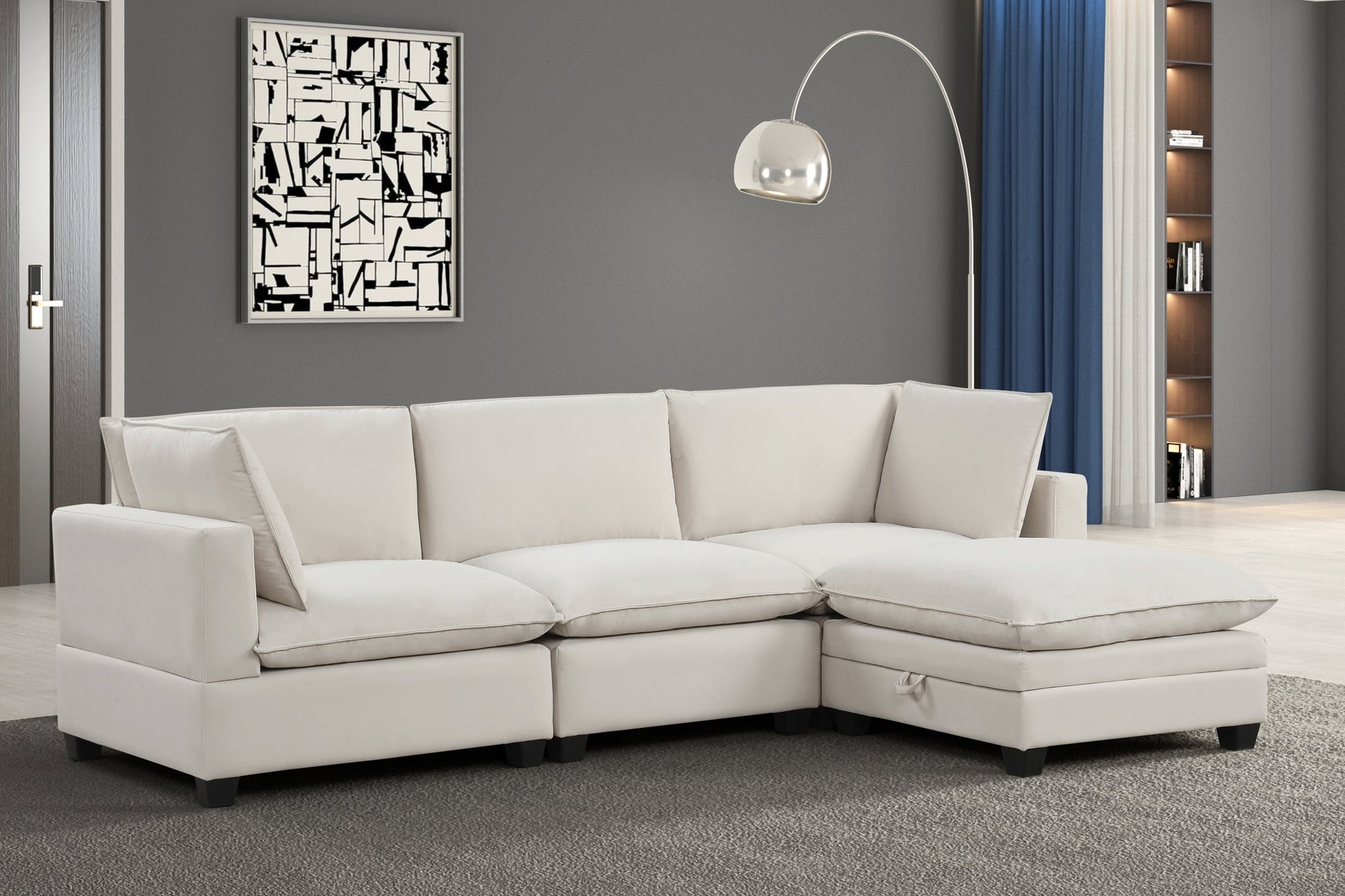 Cloud2 Cream Velvet Modular Sectional **NEW ARRIVAL***