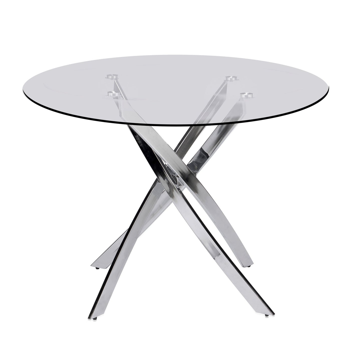 D106 - Black - Glass Table + 4 Chairs **NEW ARRIVAL**