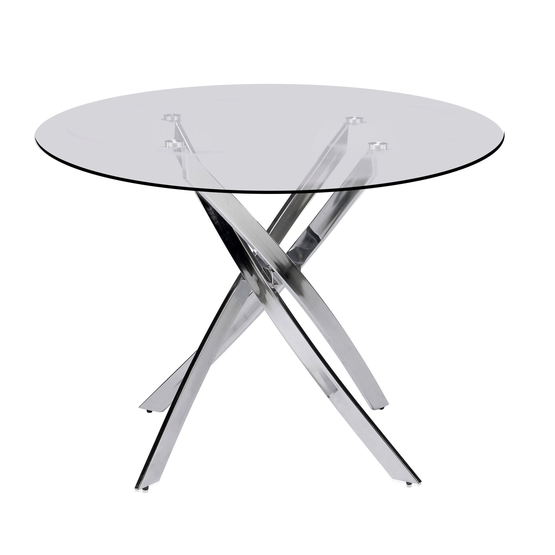 D108 - White - Glass Table + 4 Chairs **NEW ARRIVAL**