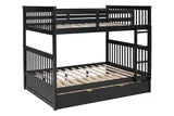 BB32 Full/Full Bunk Bed w/Twin Trundle Black