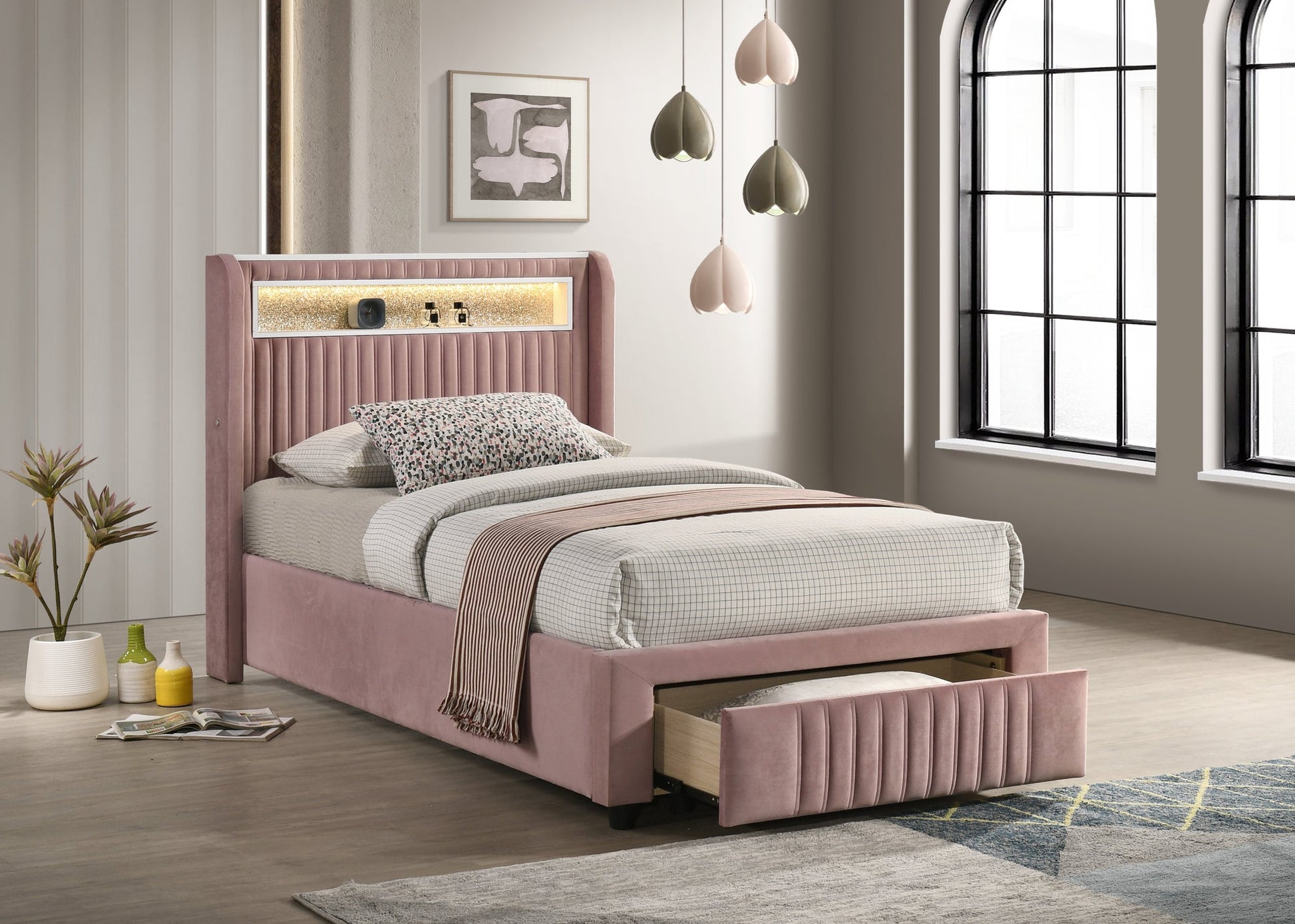 Cupid Pink Platform Bed - Twin, Full **NEW ARRIVAL**