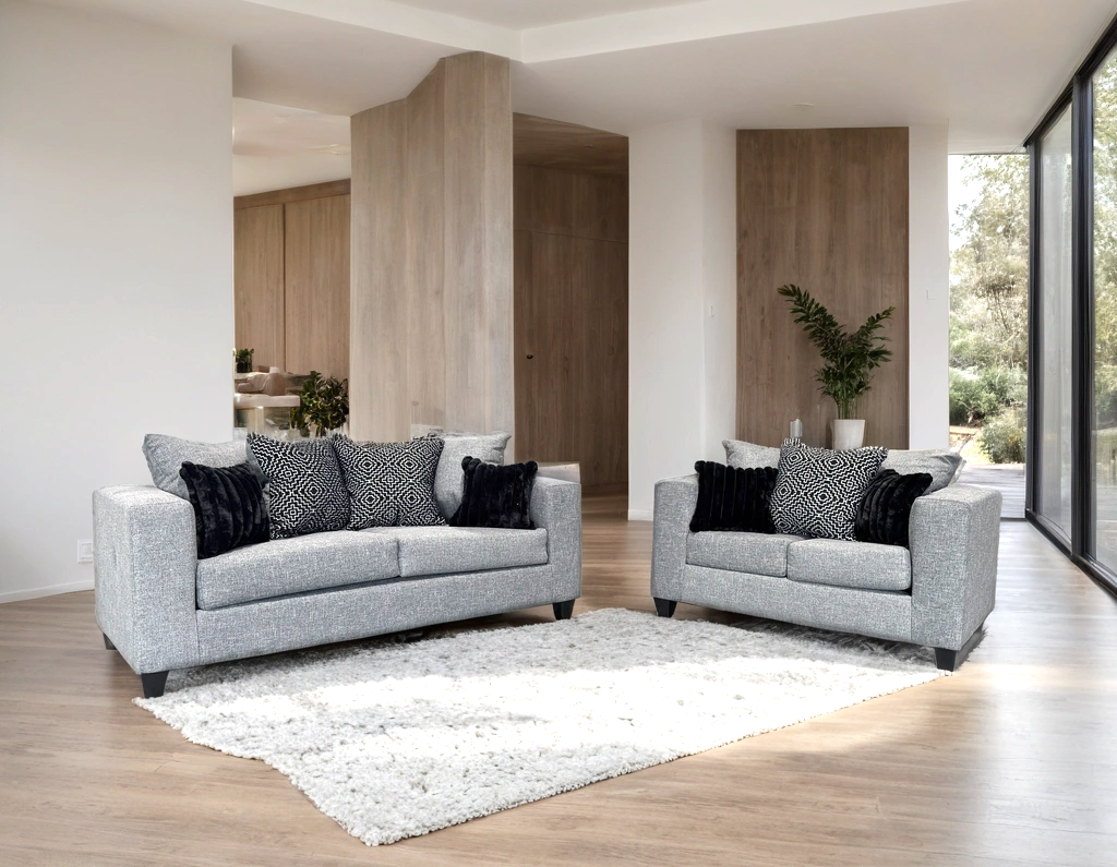 110 Sofa and Loveseat Set (Gunmetal) **NEW ARRIVAL** (ETA 5/27)