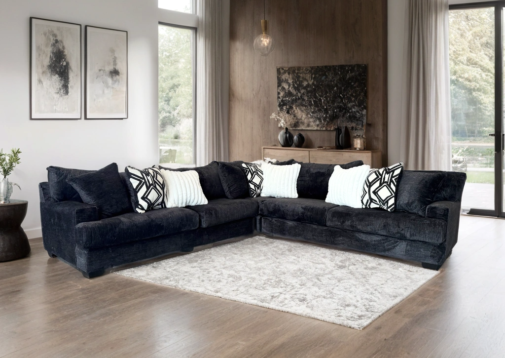 9650 - Oversized Sectional (BLACK) **NEW ARRIVAL**