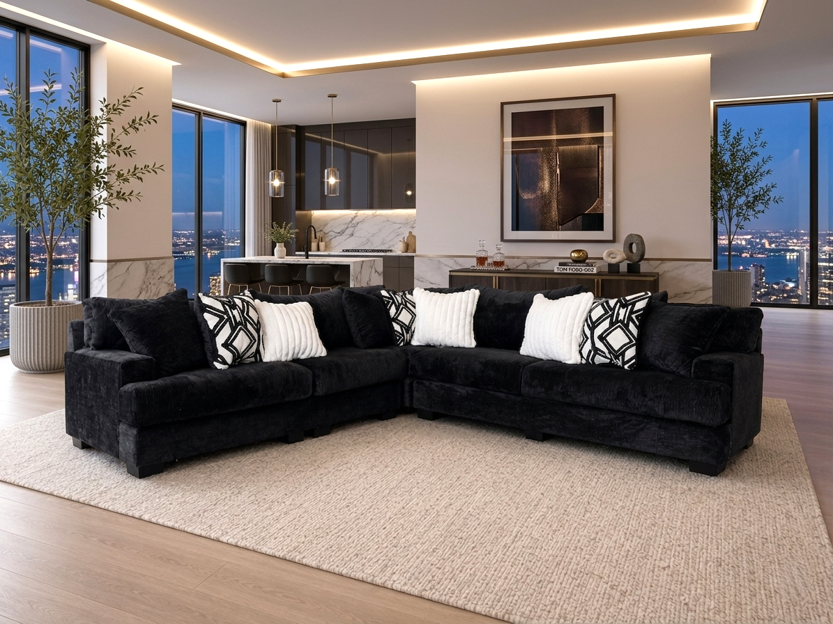 9650 - Oversized Sectional (BLACK) **NEW ARRIVAL**