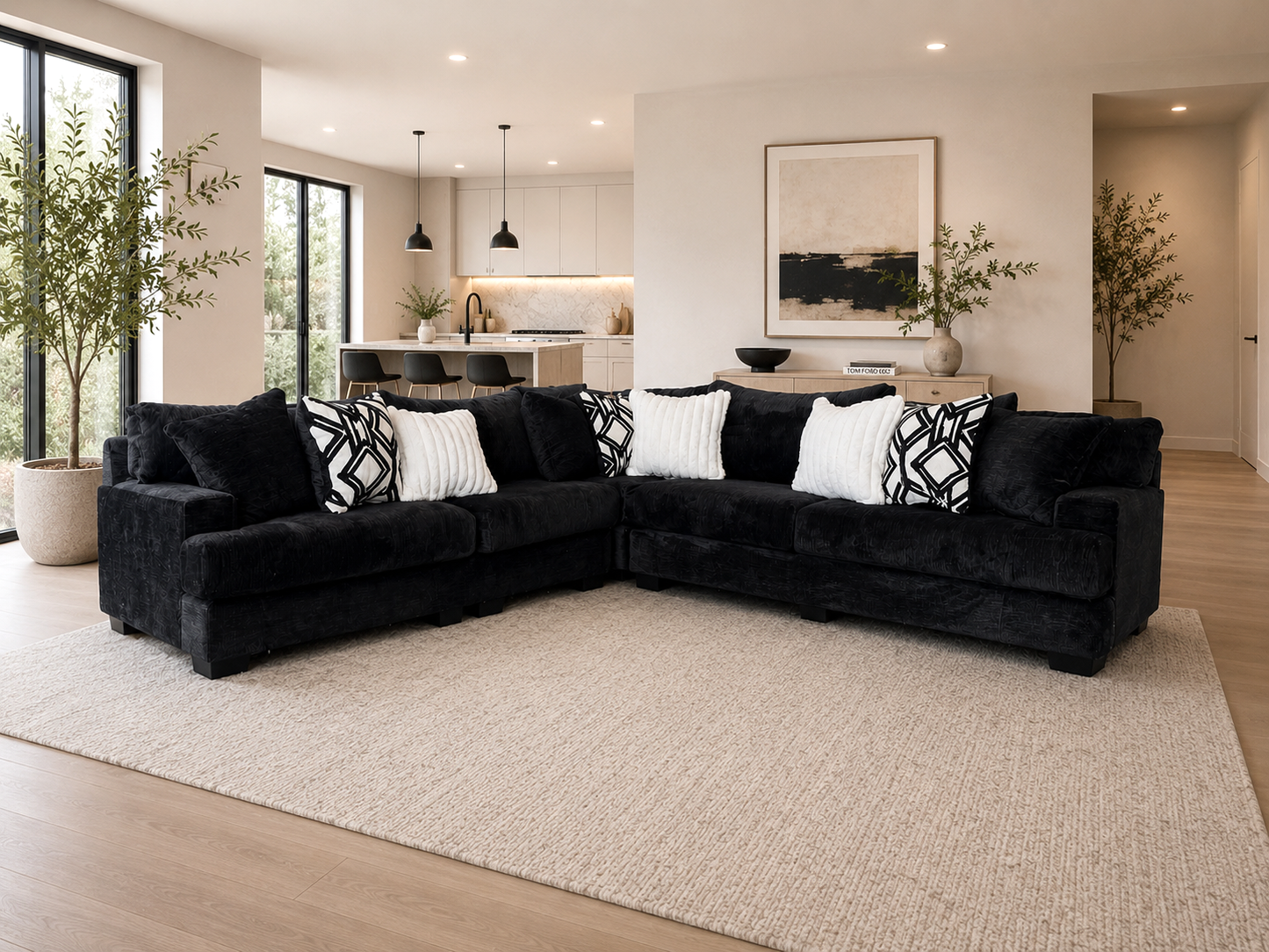 9650 - Oversized Sectional (BLACK) **NEW ARRIVAL**