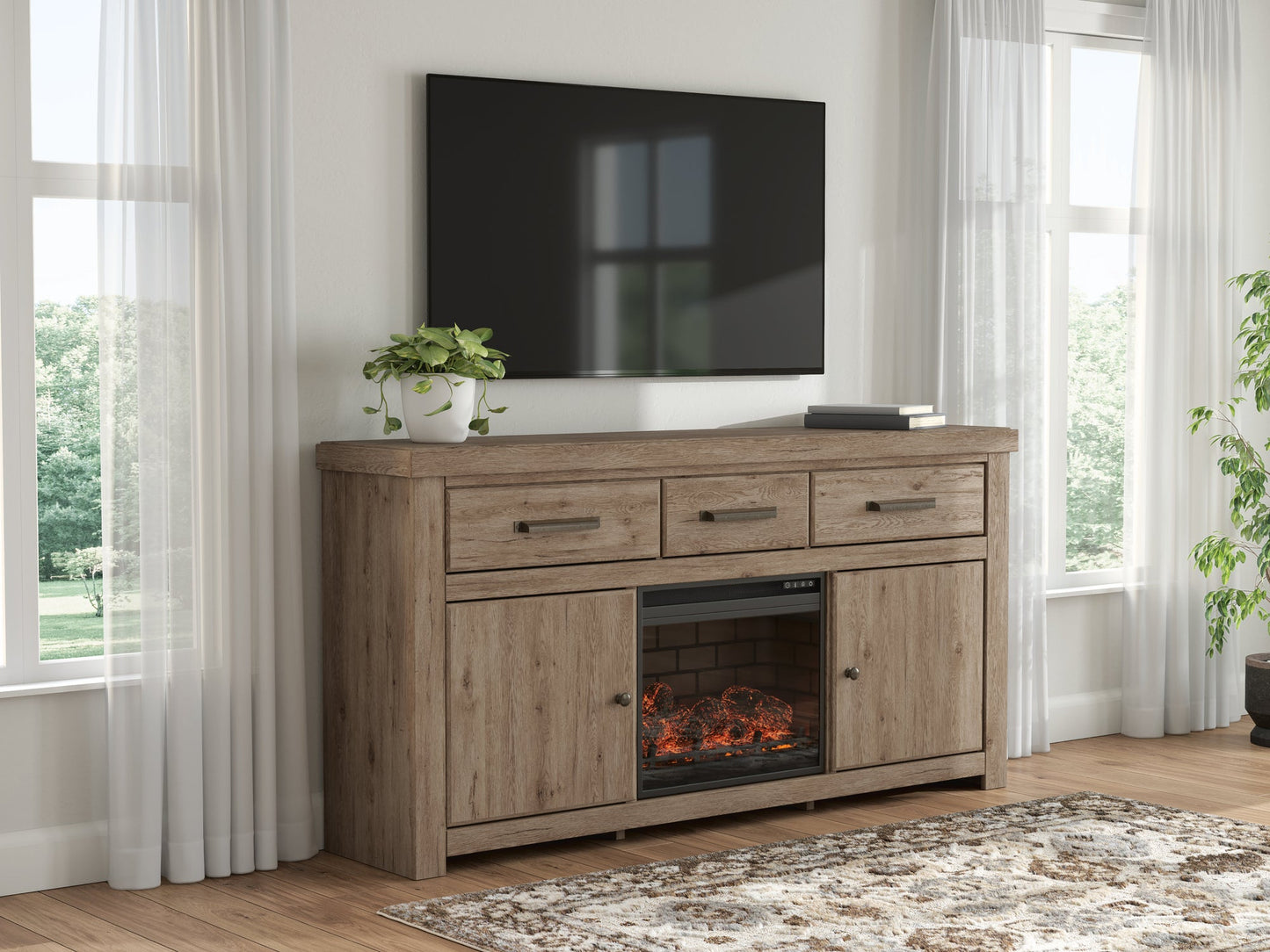 W2844-268 - TV Stand w/Fireplace 72"L  **NEW ARRIVAL**