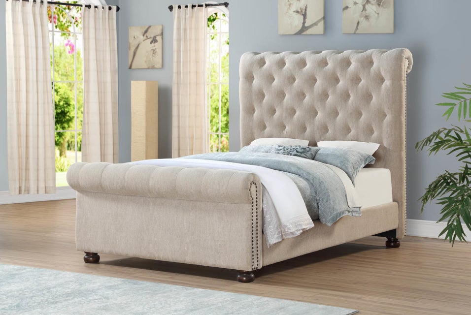 HH262 Upholstered Sleigh Bed Queen or King